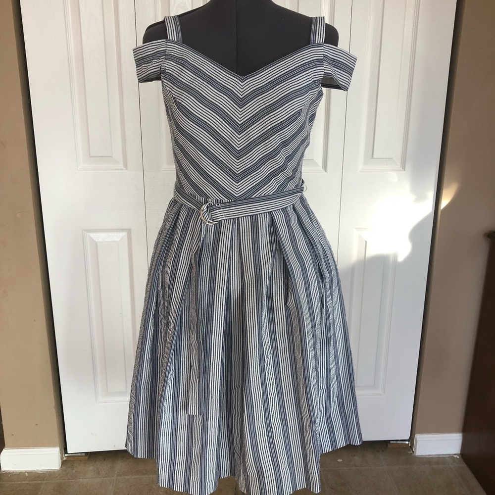 Gingham stripe dress